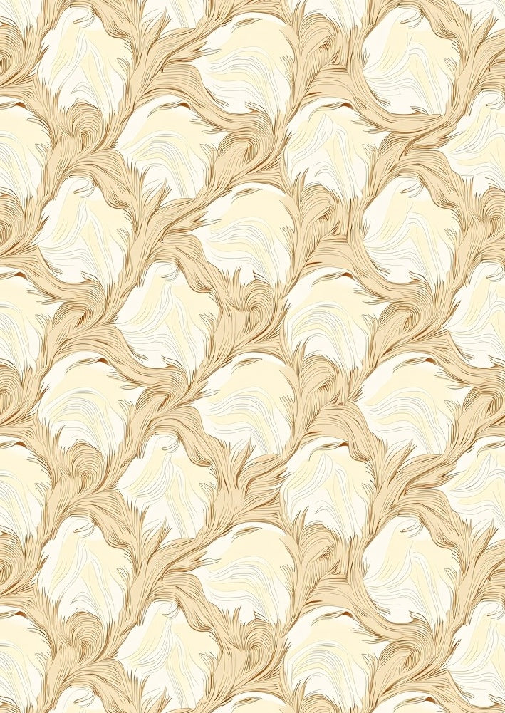 Golden Swirl Art Nouveau Pattern Rug
