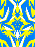 Bold Blue Yellow Abstract Shapes Rug