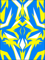 Bold Blue Yellow Abstract Shapes Rug
