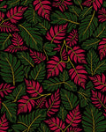 Dark Forest Red and Green Foliage Rug