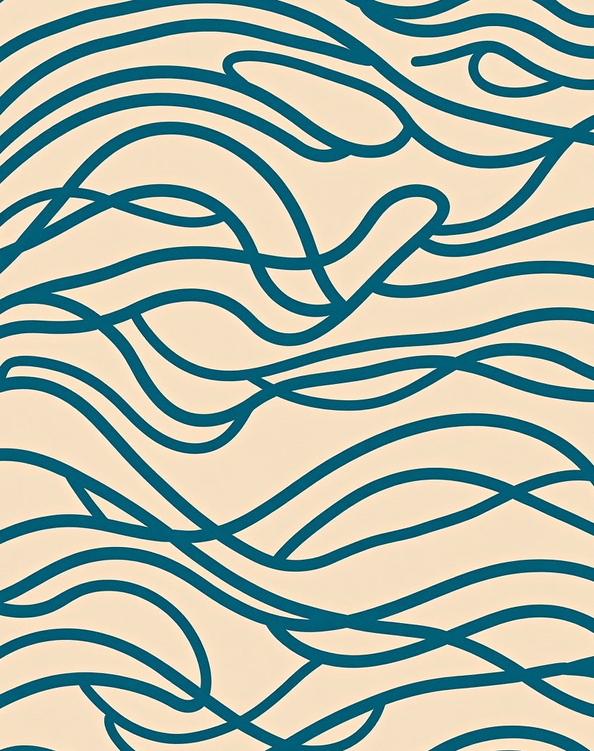 Teal Organic Flow Abstract Pattern Rug