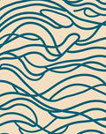 Teal Organic Flow Abstract Pattern Rug