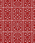 Classic Red White Intricate Pattern Rug