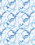 Abstract Blue Floral Swirl Pattern Rug