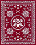 Rich Red Snowflake Pattern Rug