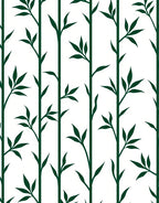 Vertical Bamboo Leaf Print Design Rug