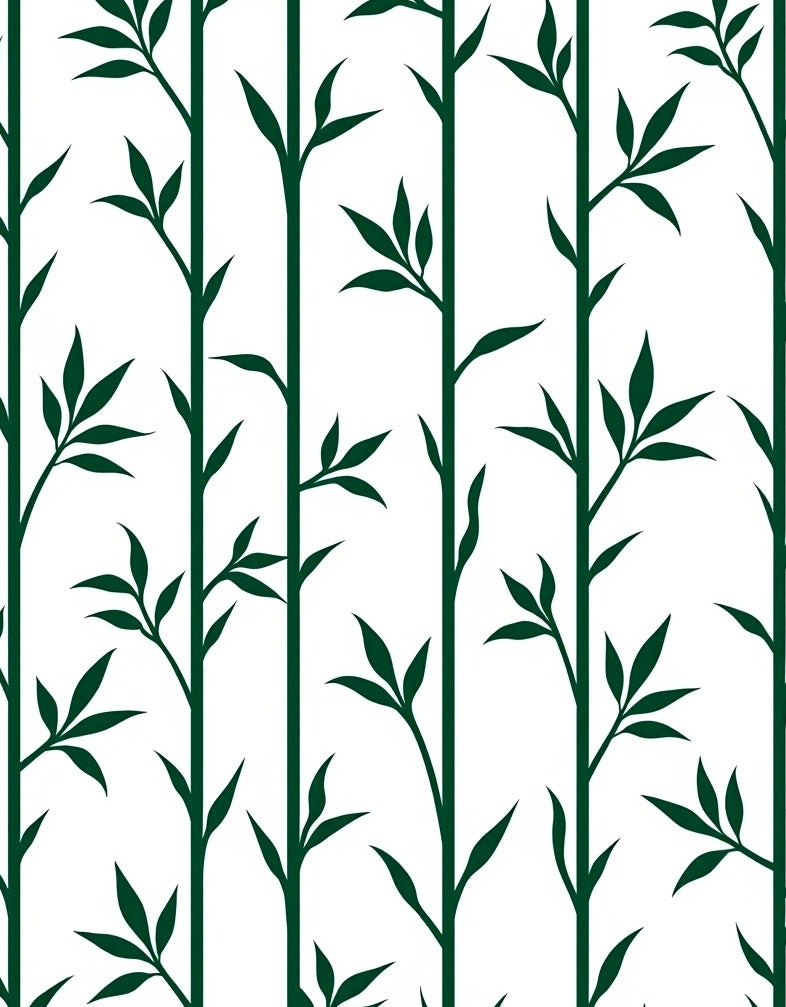 Vertical Bamboo Leaf Print Design Rug