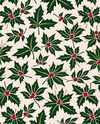 Evergreen Holly Berry Pattern Rug