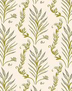 Olive Botanical Patterned Floral Rug