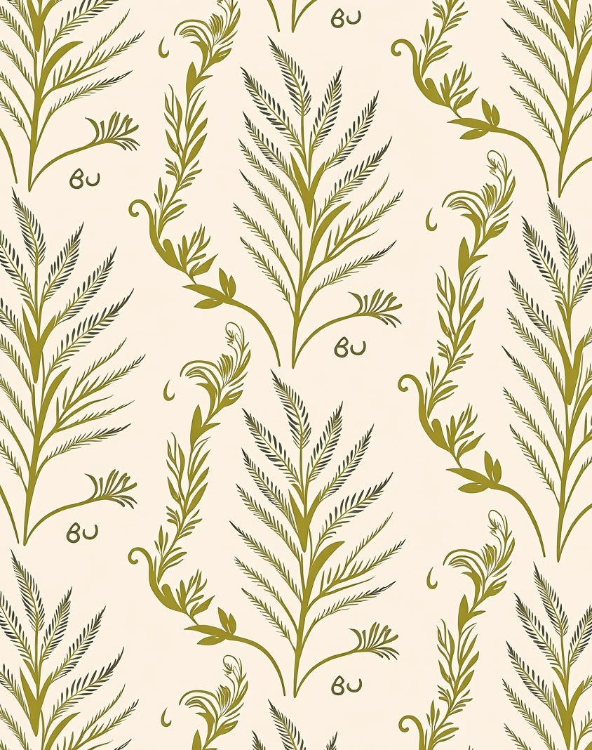 Olive Botanical Patterned Floral Rug
