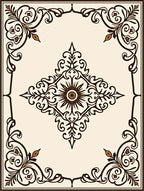 Intricate Floral Medallion Design Rug