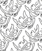 Line Art Abstract Swirl Pattern Rug