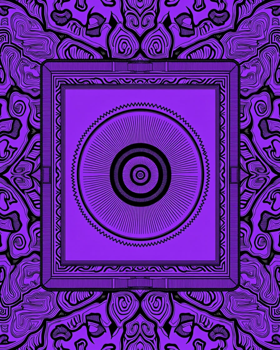 Intricate Purple Mandala Design Rug