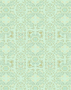 Ornate Mint Green Graphic Pattern Rug