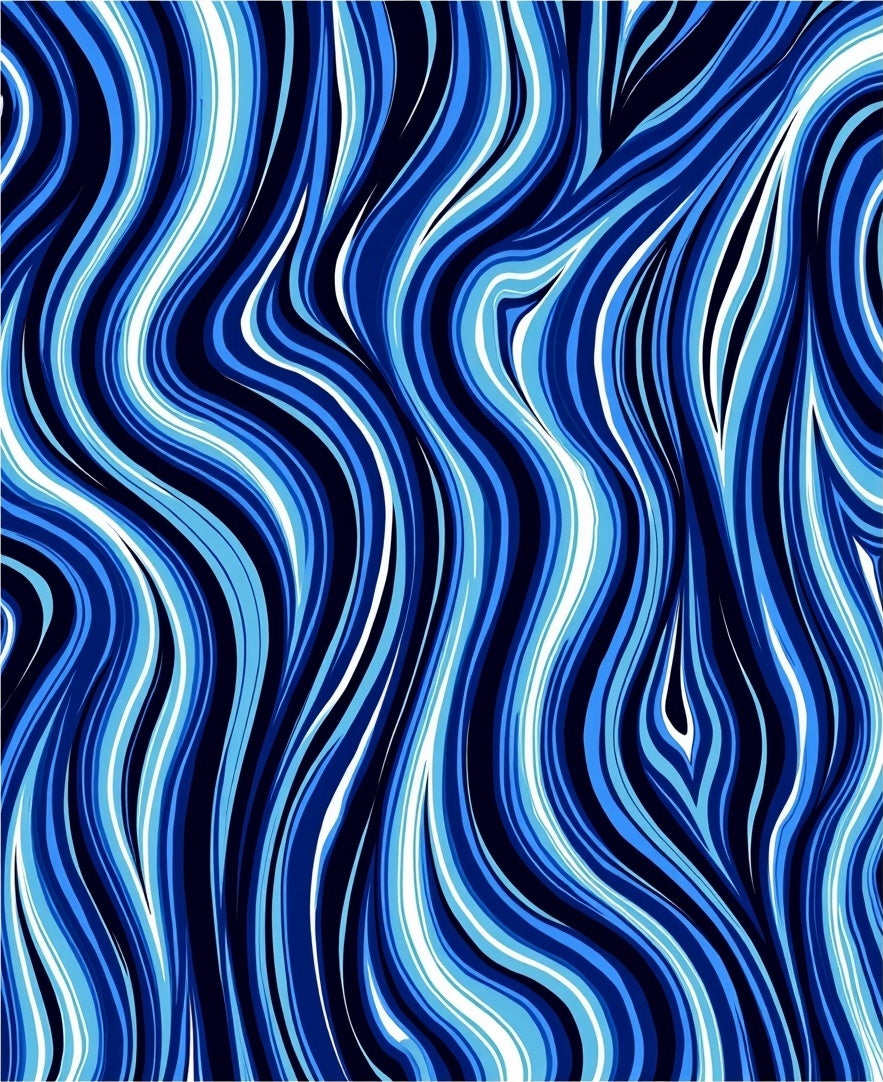 Navy Blue Wavy Swirl Rug
