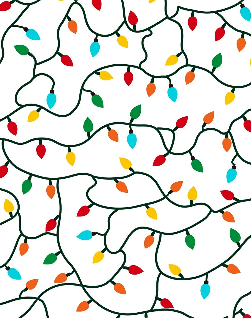 Festive Colorful String Lights Garland Rug