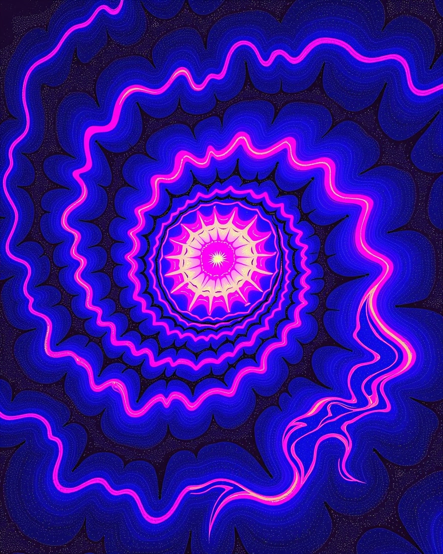 Vibrant Neon Swirl Pattern Rug