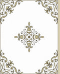 Golden Baroque Floral Scroll Pattern Rug