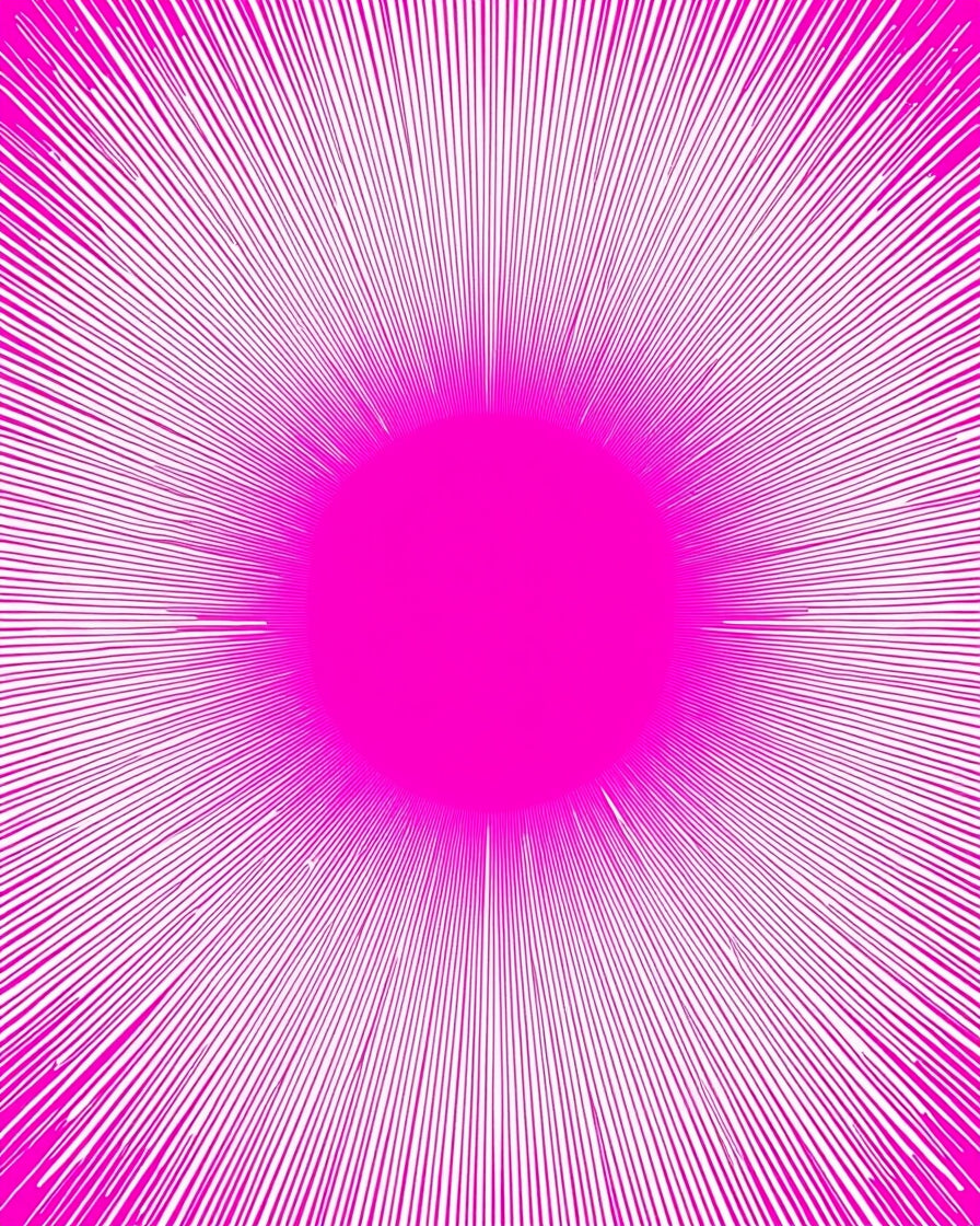 Bold Pink Radiant Burst Pattern Rug