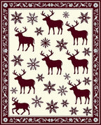 Reindeer Snowflake Winter Accent Pattern Rug