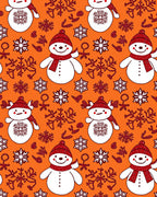 Festive Snowmen Snowflake Pattern Rug