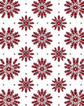 Deep Red Snowflake Imprint Rug