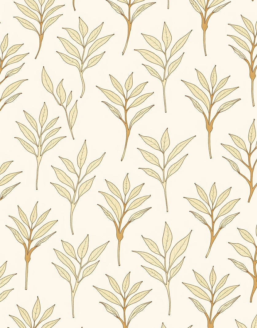 Botanical Leaf Pattern Design Rug