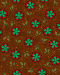 Red Green Floral Swirls Pattern Rug