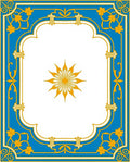 Azure Gold Floral Arch Design Rug