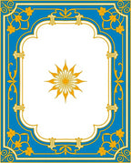 Azure Gold Floral Arch Design Rug
