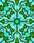 Abstract Psychedelic Floral Pattern Rug