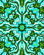Abstract Psychedelic Floral Pattern Rug
