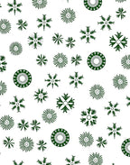 Dark Green Snowflake Scatter Rug
