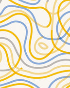 Abstract Wavy Lines Pattern Rug
