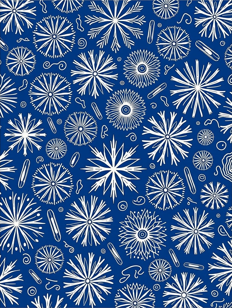 White Starburst Pattern With Swirls Rug