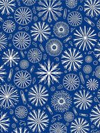 White Starburst Pattern With Swirls Rug