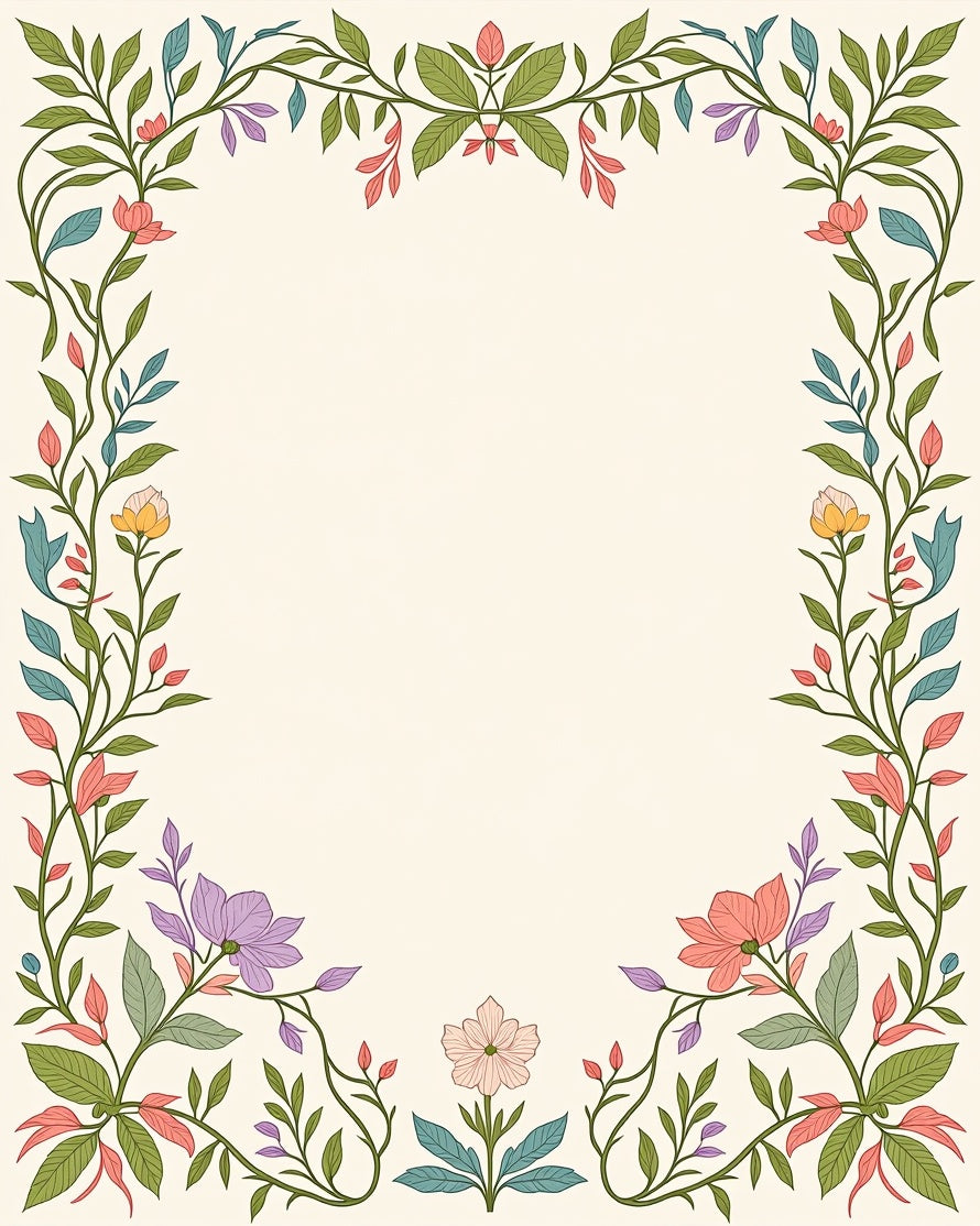 Vining Floral Nature Patterned Rug