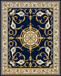 Ornate Golden Floral Medallion Rug
