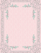 Pastel Pink Ornate Floral Frame Rug
