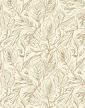 Botanical Line Art Leaves Pattern Rug