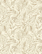 Botanical Line Art Leaves Pattern Rug