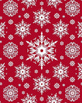 Red White Snowflake Pattern Rug
