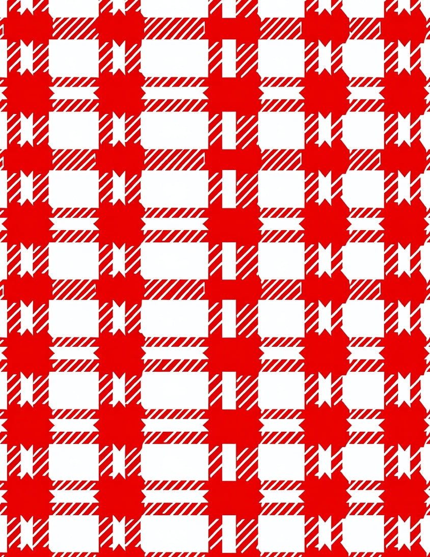 Red and White Classic Gingham Design Rug