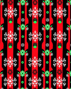 Festive Stripe Snowflake Floral Design Rug