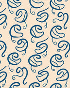 Whimsical Blue Swirl Pattern Rug