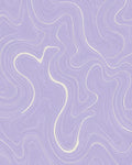 Lavender Wavy Line Art Pattern Rug