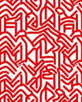 Bold Red Line Abstract Pattern Rug