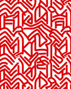 Bold Red Line Abstract Pattern Rug