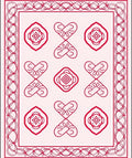 Red Heart Shape Geometric Pattern Rug