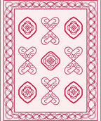 Red Heart Shape Geometric Pattern Rug